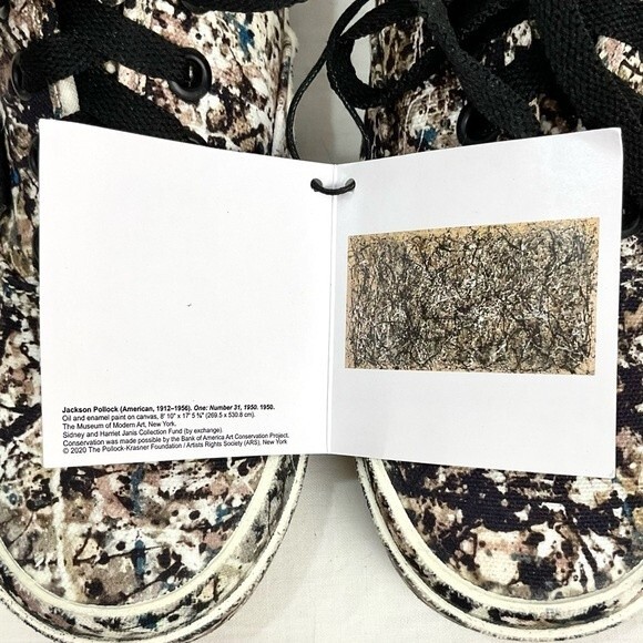 Vans x MoMA Jackson Pollock Sneaker Authentic Canvas Low-Top Sz 7.5 W 6 M New - Picture 3 of 10